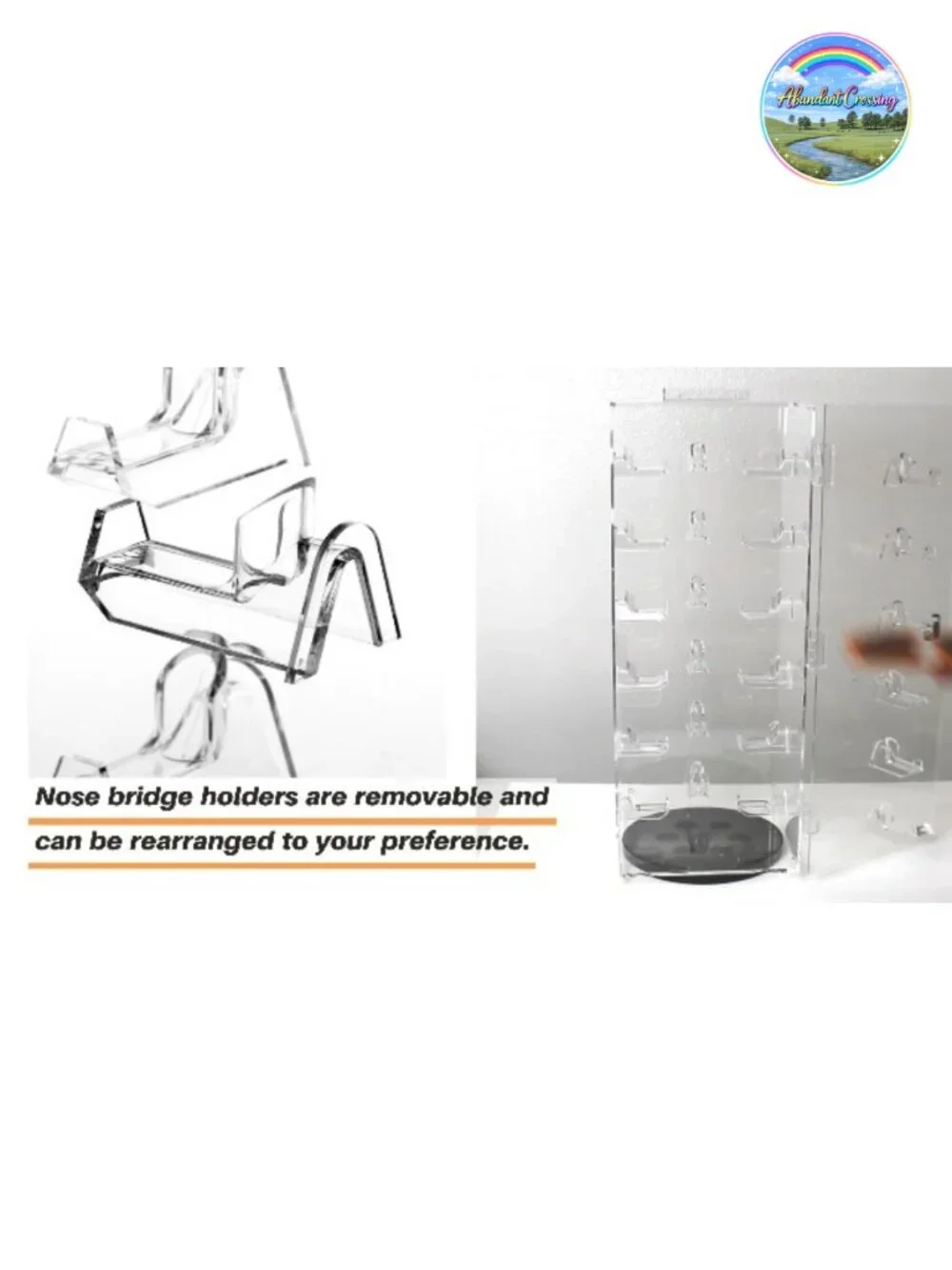 Lockable Rotating Acrylic Sunglasses Display Case for 24 Frames with Key Lock